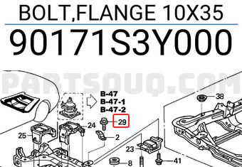Honda 90171S3Y000 BOLT,FLANGE 10X35