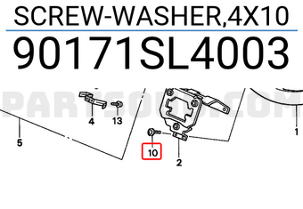 Honda 90171SL4003 SCREW-WASHER,4X10