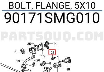 Honda 90171SMG010 BOLT, FLANGE, 5X10