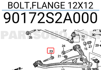 Honda 90172S2A000 BOLT,FLANGE 12X12