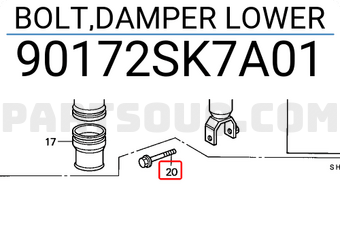Honda 90172SK7A01 BOLT,DAMPER LOWER