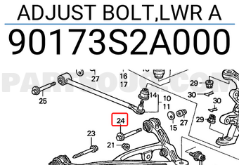 Honda 90173S2A000 ADJUST BOLT,LWR A