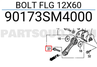 Honda 90173SM4000 BOLT FLG 12X60