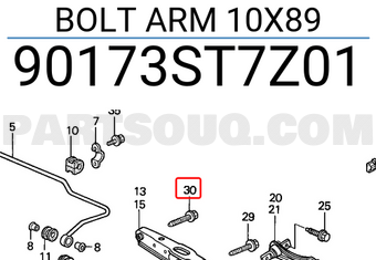 Honda 90173ST7Z01 BOLT ARM 10X89