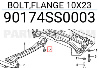Honda 90174SS0003 BOLT,FLANGE 10X23
