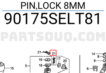 Honda 90175SELT81 PIN,LOCK 8MM