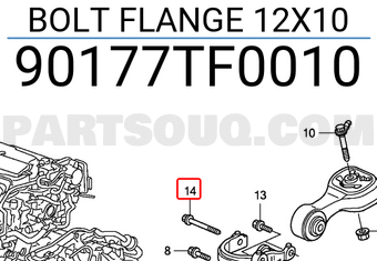 Honda 90177TF0010 BOLT FLANGE 12X10