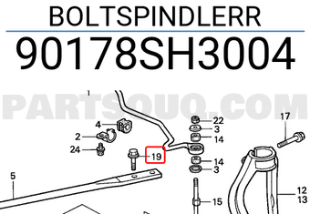 Honda 90178SH3004 BOLTSPINDLERR