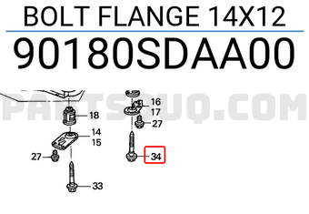 Honda 90180SDAA00 BOLT FLANGE 14X12