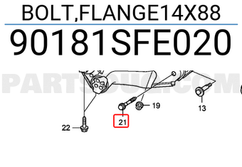 Honda 90181SFE020 BOLT,FLANGE14X88