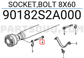 Honda 90182S2A000 SOCKET,BOLT 8X60