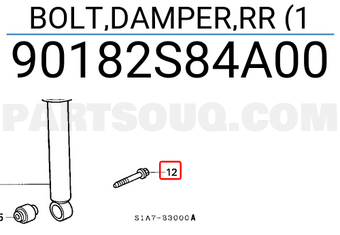 Honda 90182S84A00 BOLT,DAMPER,RR (1