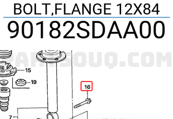 Honda 90182SDAA00 BOLT,FLANGE 12X84