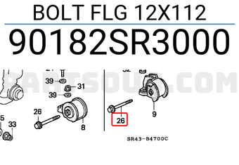Honda 90182SR3000 BOLT FLG 12X112