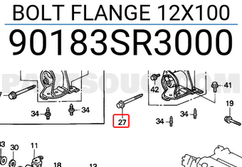 Honda 90183SR3000 BOLT FLANGE 12X100