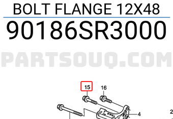 Honda 90186SR3000 BOLT FLANGE 12X48