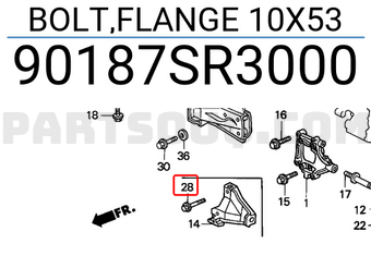 Honda 90187SR3000 BOLT,FLANGE 10X53
