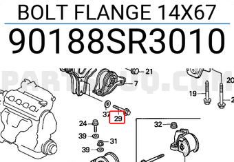 Honda 90188SR3010 BOLT FLANGE 14X67