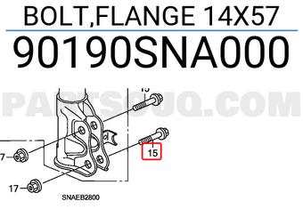 Honda 90190SNA000 BOLT,FLANGE 14X57
