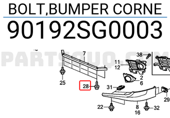 Honda 90192SG0003 BOLT,BUMPER CORNE