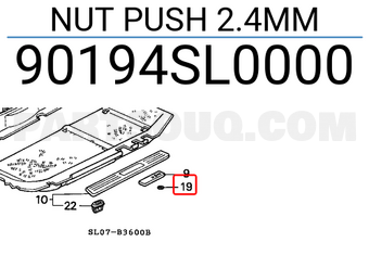 Honda 90194SL0000 NUT PUSH 2.4MM