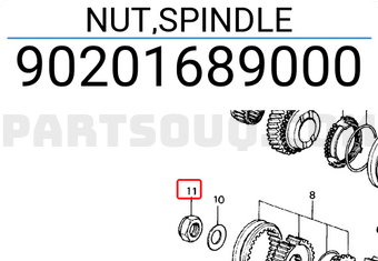 Honda 90201689000 NUT,SPINDLE