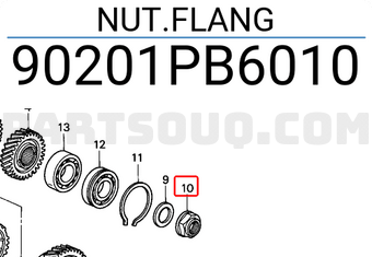 Honda 90201PB6010 NUT.FLANG