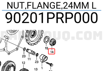 Honda 90201PRP000 NUT,FLANGE,24MM L
