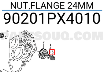 Honda 90201PX4010 NUT,FLANGE 24MM
