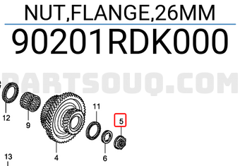 Honda 90201RDK000 NUT,FLANGE,26MM