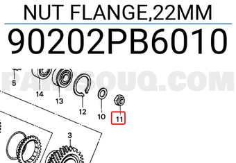 Honda 90202PB6010 NUT FLANGE,22MM