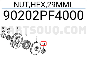 Honda 90202PF4000 NUT,HEX,29MML