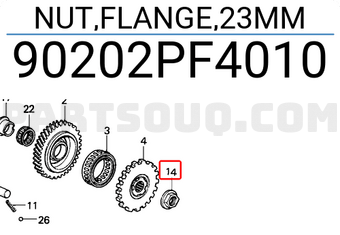 Honda 90202PF4010 NUT,FLANGE,23MM