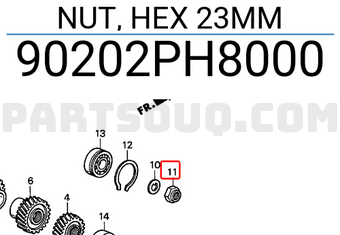 Honda 90202PH8000 NUT, HEX 23MM