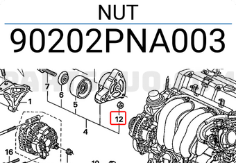 Honda 90202PNA003 NUT
