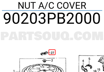 Honda 90203PB2000 NUT A/C COVER
