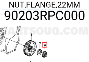 Honda 90203RPC000 NUT,FLANGE,22MM