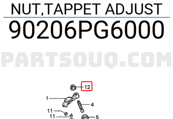 Honda 90206PG6000 NUT,TAPPET ADJUST