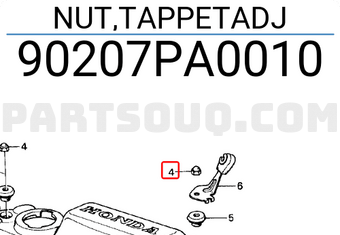 Honda 90207PA0010 NUT,TAPPETADJ