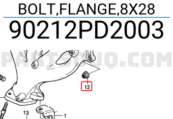 Honda 90212PD2003 BOLT,FLANGE,8X28