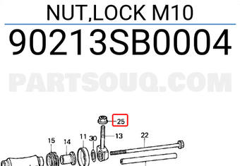 Honda 90213SB0004 NUT,LOCK M10