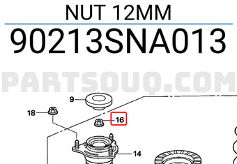 Honda 90213SNA013 NUT 12MM