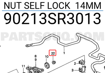 Honda 90213SR3013 NUT SELF LOCK 14MM