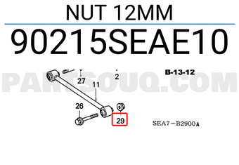 Honda 90215SEAE10 NUT 12MM