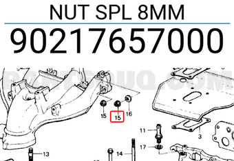 Honda 90217657000 NUT SPL 8MM