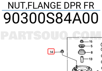 Honda 90300S84A00 NUT,FLANGE DPR FR