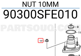 Honda 90300SFE010 NUT 10MM