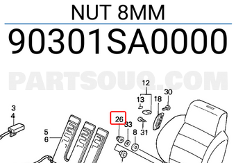 Honda 90301SA0000 NUT 8MM