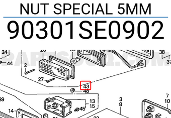 Honda 90301SE0902 NUT SPECIAL 5MM