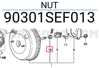Honda 90301SEF013 NUT